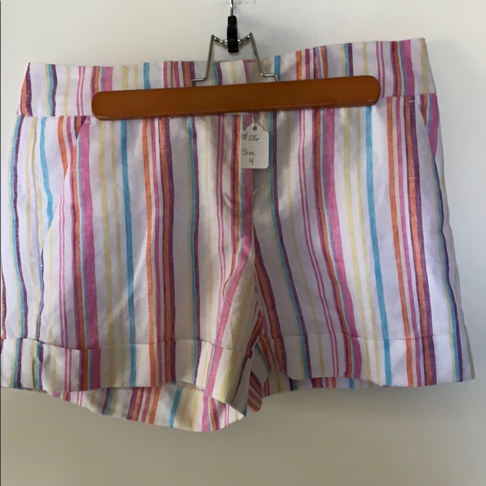 Linen cuffed shorts